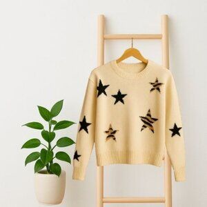 Rails Percy Star Sweater – Ivory Knit – Boxy Fit – Size M